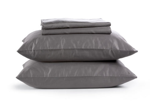 Sachi Home - Gray Sateen Bedding - 1 Fitted, 1 Flt and 2 Pillowcases