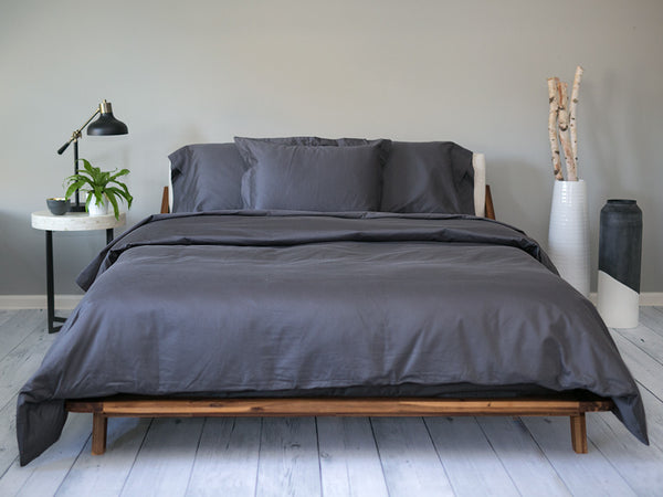 Sachi Home - Gray Sateen Bedding - 1 Duvet Cover