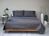 Sachi Home - Gray Sateen Bedding - 1 Fitted, 1 Flt and 2 Pillowcases
