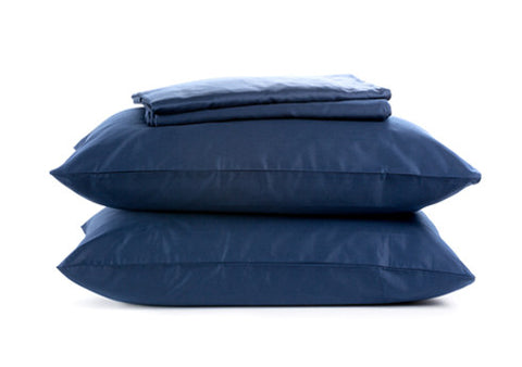 Sachi Home - Navy Sateen Bedding - 1 Fitted, 1 Flt and 2 Pillowcases